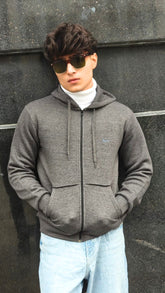 mens charcoal gray  zipper
